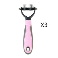 HKM-8734397 Pet Knot Comb with Stainless Steel Teeth - Available in Pink and Blue, Two Sizes