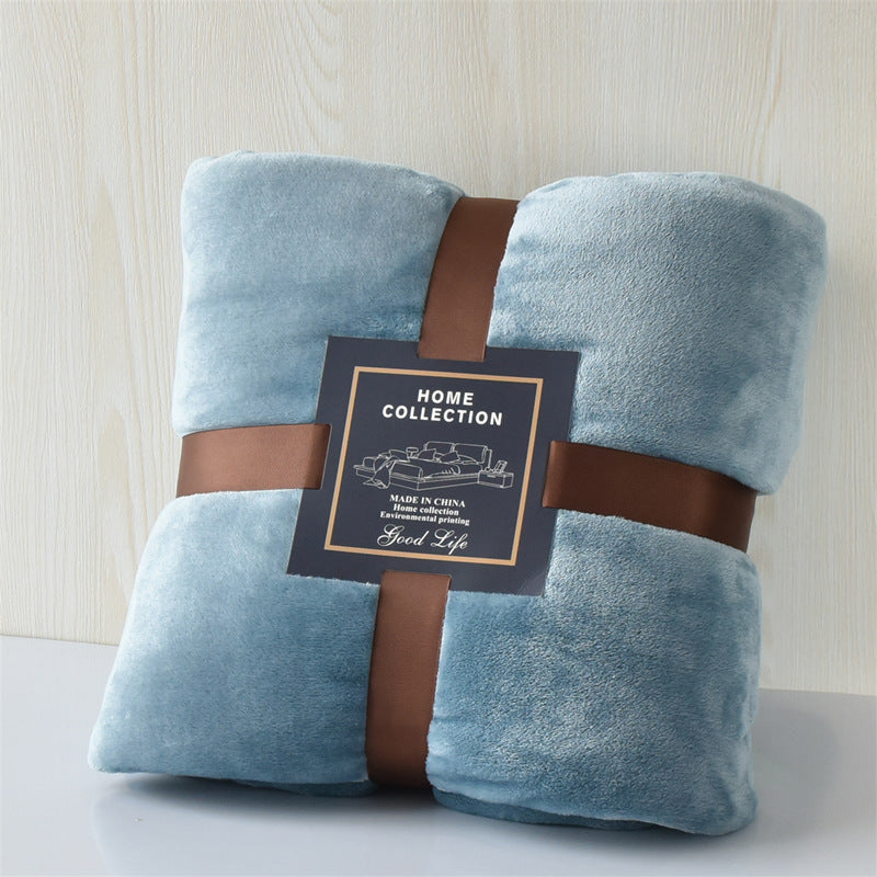 HKM-873491 Cozy Solid Color Flannel Blanket for Comfort and Warmth