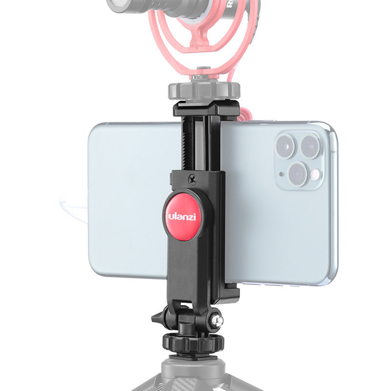 HKM-873555 Adjustable Camera Hot Shoe Phone Mount with 360 Degree Rotation for Tripod Use