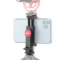 HKM-873555 Adjustable Camera Hot Shoe Phone Mount with 360 Degree Rotation for Tripod Use