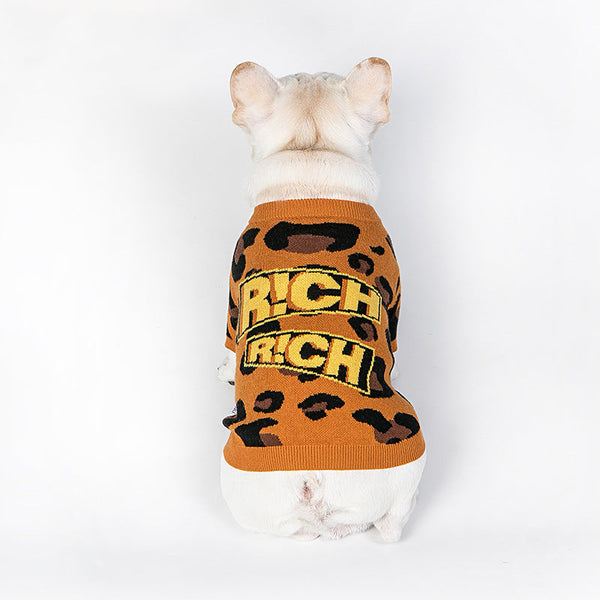 HKM-8736573 Leopard Print Wool Sweater for Dogs and Cats in Various Sizes