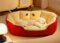 HKM-8736829 Cozy All-Season Teddy Dog Bed & Cat Den with Warm Insulation for Autumn & Winter - Small, Medium, Large Sizes Available