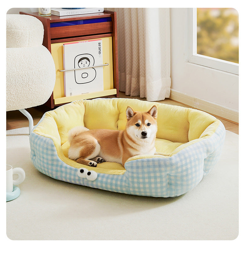 HKM-8736829 Cozy All-Season Teddy Dog Bed & Cat Den with Warm Insulation for Autumn & Winter - Small, Medium, Large Sizes Available