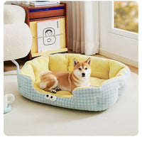 HKM-8736829 Cozy All-Season Teddy Dog Bed & Cat Den with Warm Insulation for Autumn & Winter - Small, Medium, Large Sizes Available