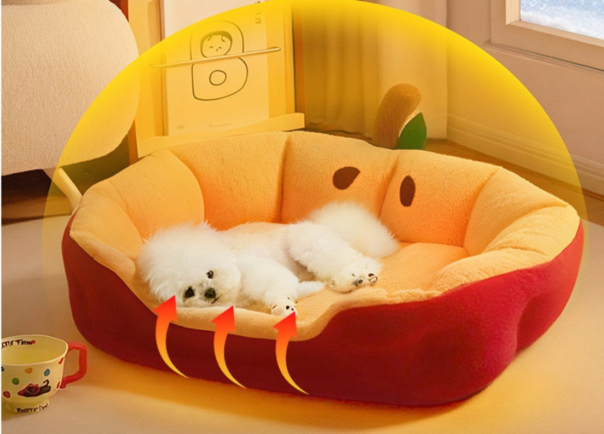 HKM-8736829 Cozy All-Season Teddy Dog Bed & Cat Den with Warm Insulation for Autumn & Winter - Small, Medium, Large Sizes Available