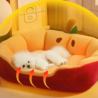 HKM-8736829 Cozy All-Season Teddy Dog Bed & Cat Den with Warm Insulation for Autumn & Winter - Small, Medium, Large Sizes Available