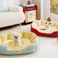 HKM-8736829 Cozy All-Season Teddy Dog Bed & Cat Den with Warm Insulation for Autumn & Winter - Small, Medium, Large Sizes Available