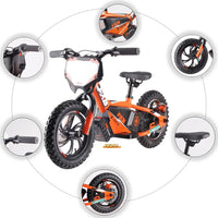 HKM-873747 250W 36V Electric Bicycle for Kids - 12"-20" Options, Aluminum Alloy Frame, Disc Brake, Two-Speed Gears