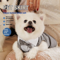 HKM-8738237 Classic Button Jacket for Dogs and Cats in Black and Gray - Casual Polyester Pet Clothing