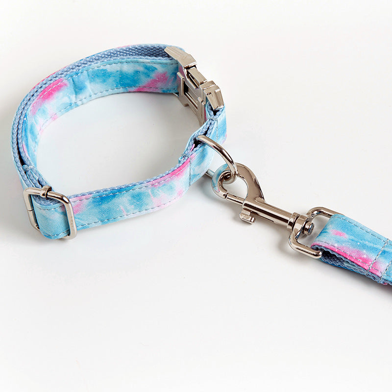 HKM-8738365 Printed Polyester Pet Collar and Leash Set - 43x31x31cm