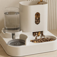 HKM-8738749 Automatic Dual Pet Bowl and Water Dispenser - Two-in-One Feeding Solution for Dogs and Cats