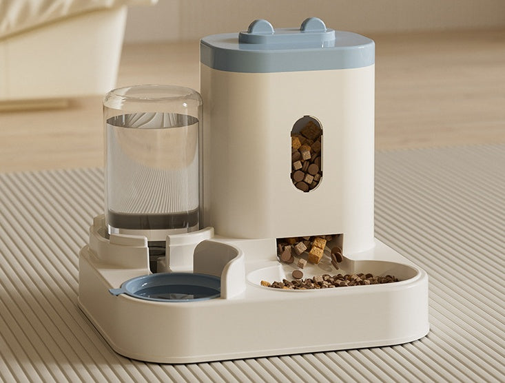 HKM-8738749 Automatic Dual Pet Bowl and Water Dispenser - Two-in-One Feeding Solution for Dogs and Cats