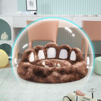 HKM-8740029 Cozy Bear Paw Design Pet Kennel with Removable Washable Fluffy Bed Mat for Cats and Dogs