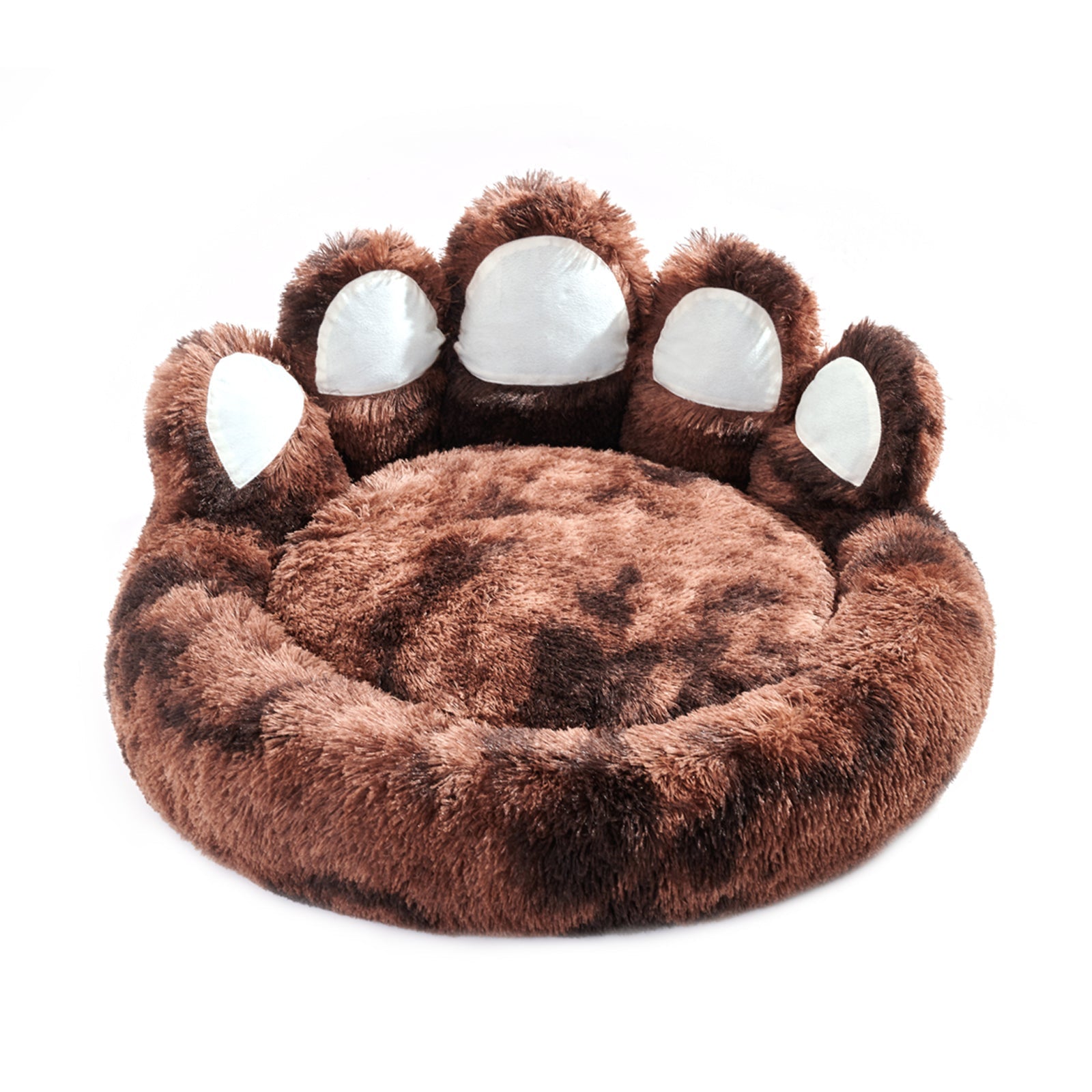 HKM-8740029 Cozy Bear Paw Design Pet Kennel with Removable Washable Fluffy Bed Mat for Cats and Dogs