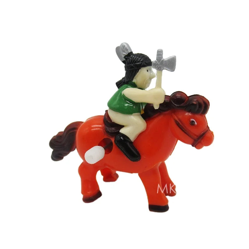 HKM-874131 Wind-Up Plastic Toy Horses with Warrior Figures for Kids, Ages 2-4, Set of 1200