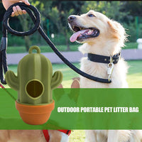 HKM-8741821 Cactus Shaped Pet Waste Bag Dispenser - Easy Carrying Dog Waste Management Case