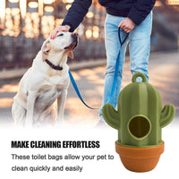 HKM-8741821 Cactus Shaped Pet Waste Bag Dispenser - Easy Carrying Dog Waste Management Case