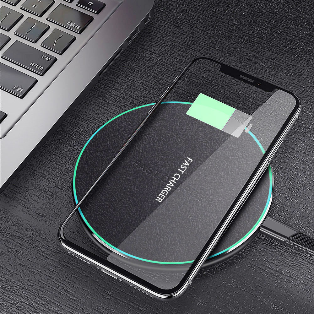 HKM-874195 10W Aluminum Alloy Wireless Car Charger for Apple, Samsung, Huawei, and Xiaomi Phones