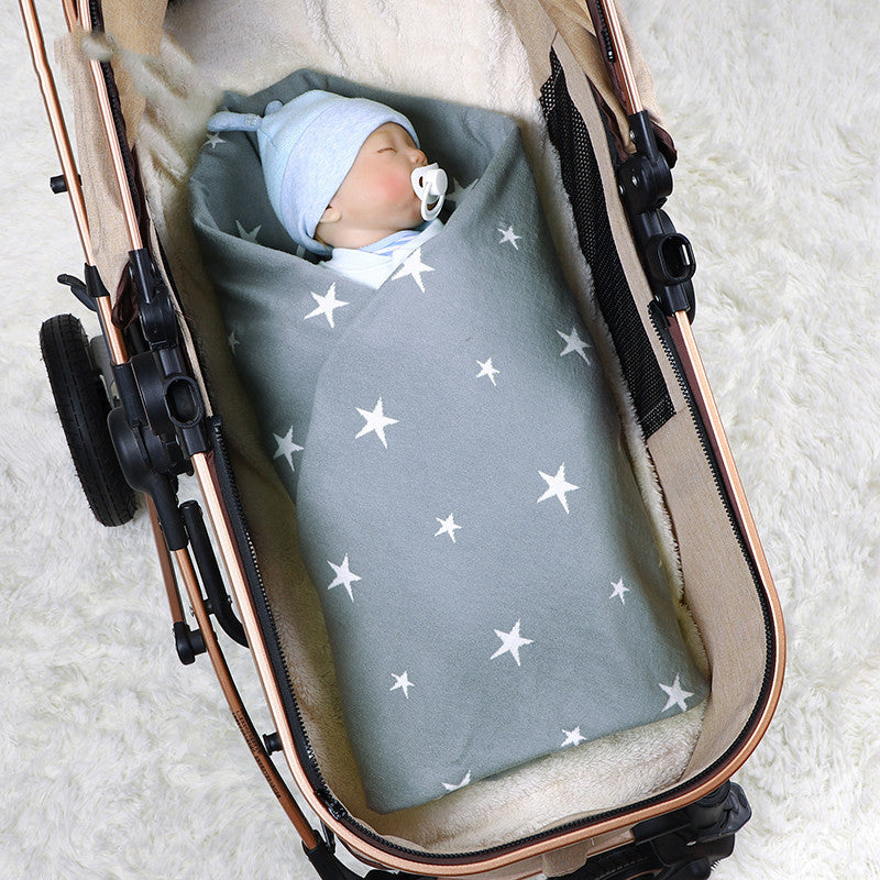 HKM-874323 Five-Pointed Star Cotton Baby Stroller Blanket in Various Colors