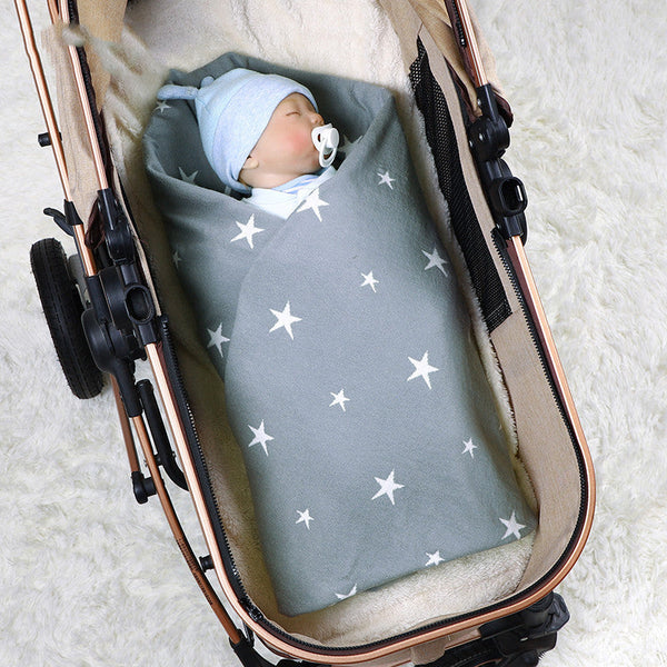 HKM-874323 Five-Pointed Star Cotton Baby Stroller Blanket in Various Colors