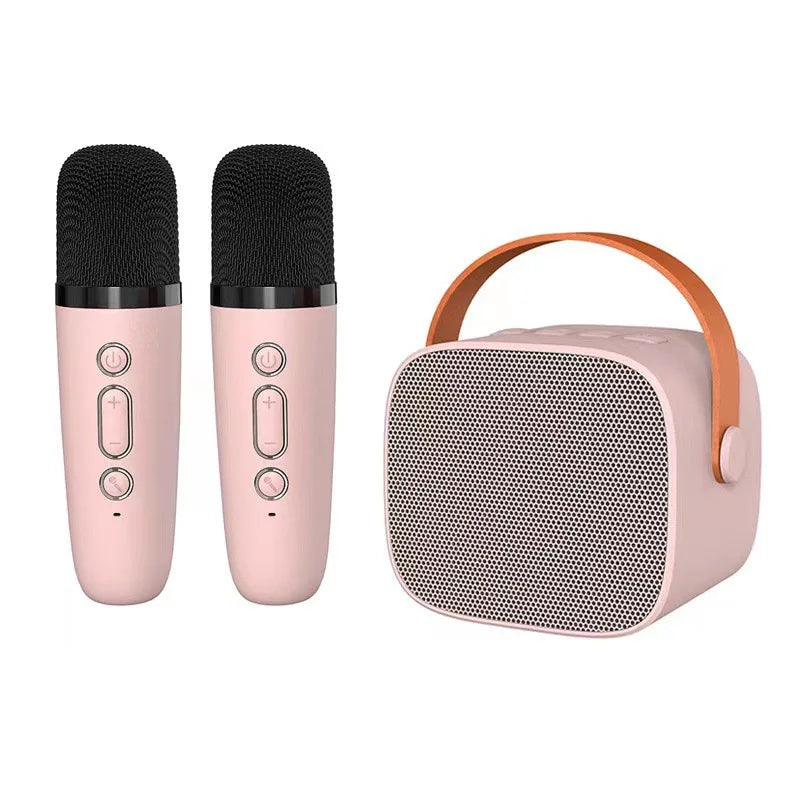 HKM-874323 Portable Mini Music Player Speaker with Wireless Microphone and TF Card Support for Outdoor Karaoke