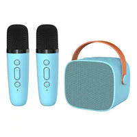 HKM-874323 Portable Mini Music Player Speaker with Wireless Microphone and TF Card Support for Outdoor Karaoke