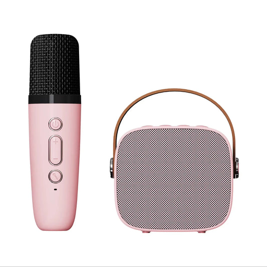 HKM-874323 Portable Mini Music Player Speaker with Wireless Microphone and TF Card Support for Outdoor Karaoke