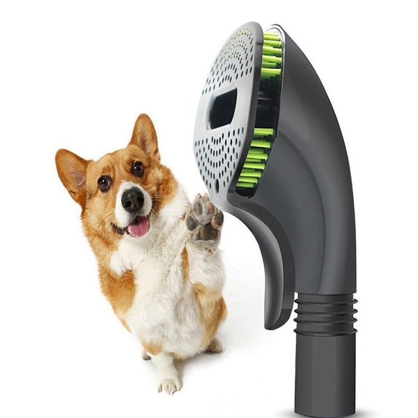 HKM-874387 Pet Grooming Brush for Effective Loose Hair Removal in Black and Green