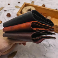 HKM-874387 Top Layer Cowhide Leather Wallet with Multiple Card Slots - Retro Vegetable Tanned Mini Wallet