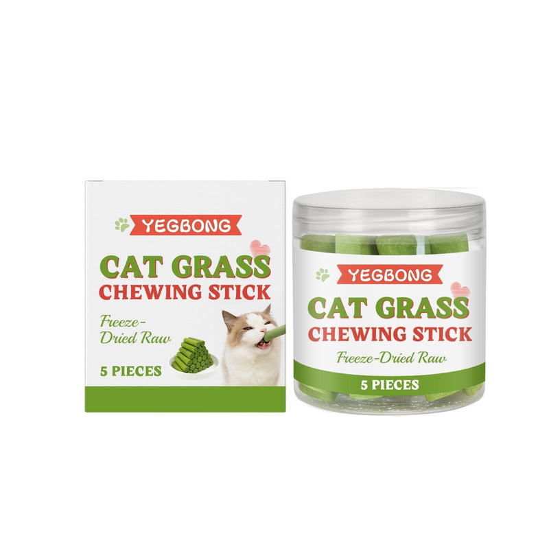 HKM-8744381 Nutrient-Rich Cat Grass Chewing Sticks with Chicken and Vitamins - 5-Pack