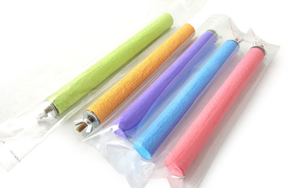 HKM-8745789 Colorful Natural Quartz Sand Grinding Claw Stick for Small and Medium Birds