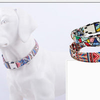 HKM-8746301 Ethnic Style Color Matching Semi-Metal Buckle Adjustable Dog Collar