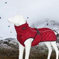 HKM-8746685 Autumn and Winter Cotton Clothes for Medium to Large Dogs in Dark Jujube Red and Black