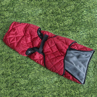 HKM-8746685 Autumn and Winter Cotton Clothes for Medium to Large Dogs in Dark Jujube Red and Black