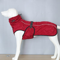 HKM-8746685 Autumn and Winter Cotton Clothes for Medium to Large Dogs in Dark Jujube Red and Black