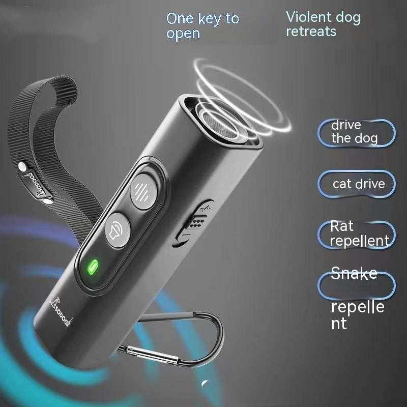 HKM-8747581 Portable Ultrasonic Dog Repellent Device with 10m Range for Cats, Snakes, and Mice
