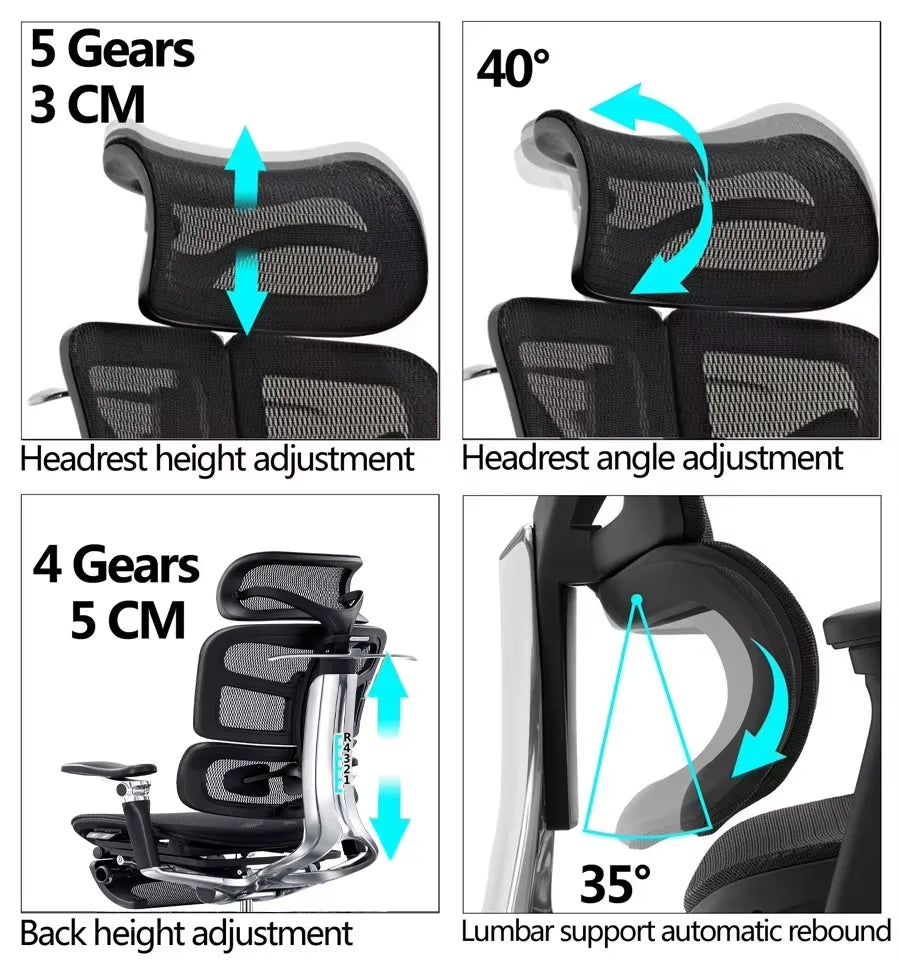 HKM-874771 Ergonomic Heavy-Duty 7D Reclining Office Chair with Armrests and Swivel Base