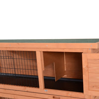 HKM-8747965 2-Tier Outdoor Rabbit Hutch with Removable Dividers and Pull-Out Trays, Orange