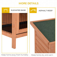 HKM-8747965 2-Tier Outdoor Rabbit Hutch with Removable Dividers and Pull-Out Trays, Orange