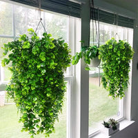 HKM-874835 Hanging Artificial Green Flowers for Indoor/Outdoor Wall Decor and Shelf Display