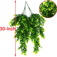 HKM-874835 Hanging Artificial Green Flowers for Indoor/Outdoor Wall Decor and Shelf Display