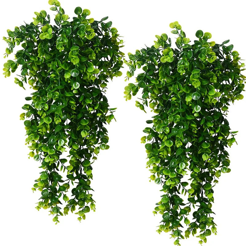 HKM-874835 Hanging Artificial Green Flowers for Indoor/Outdoor Wall Decor and Shelf Display
