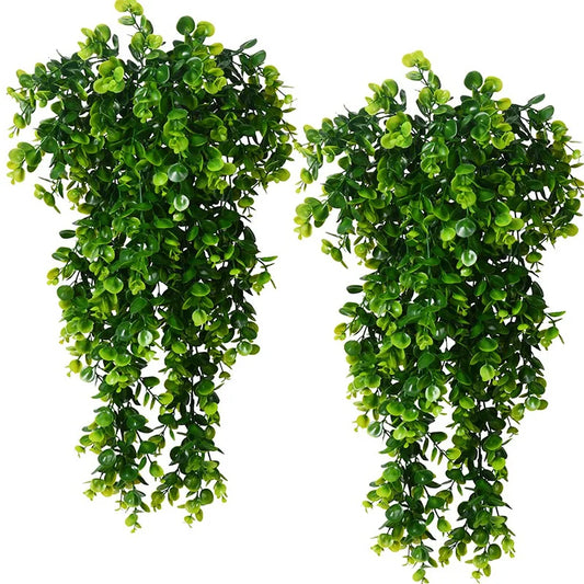 HKM-874835 Hanging Artificial Green Flowers for Indoor/Outdoor Wall Decor and Shelf Display