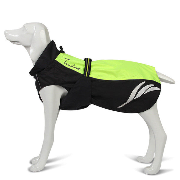 HKM-8748477 Water-Repellent Nylon Dog Raincoat with Hollow Mesh Lining and Reflective Detail in Multiple Sizes and Colors