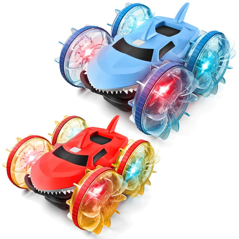 HKM-874899 Stunt Amphibious Remote Control Shark Car Toy with Gesture Sensing and Glow Wheels
