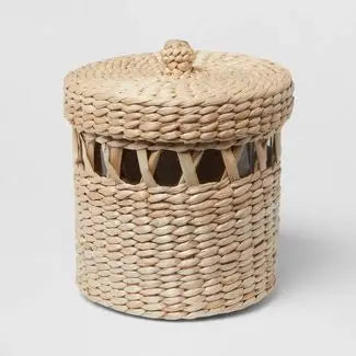 HKM-874899 Water Hyacinth 6-Piece Bathroom Accessory Set for Natural Home Decor