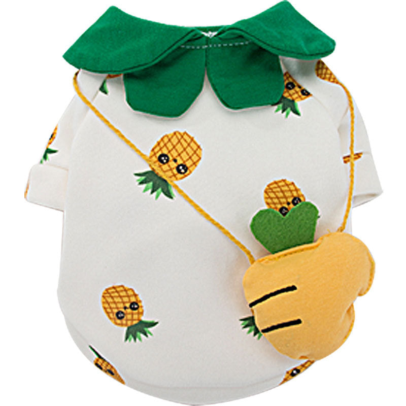 HKM-8749373 Cute Pineapple Backpack Sweater for Dogs - Breathable Milk Silk, 6 Sizes Available