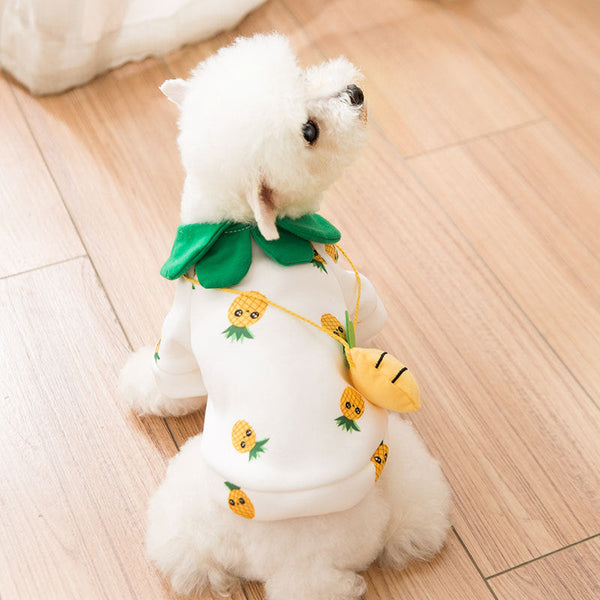HKM-8749373 Cute Pineapple Backpack Sweater for Dogs - Breathable Milk Silk, 6 Sizes Available
