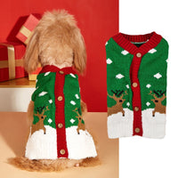 HKM-8749885 Festive Pet Apparel with Santa Claus, Christmas Tree, and Snowflake Designs - Sizes XS to L