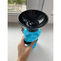HKM-8750141 Pet Outdoor Drinking Bottle for Dogs and Cats, Squeeze-Type Plastic Water Cup in Blue, Pink, and Gray